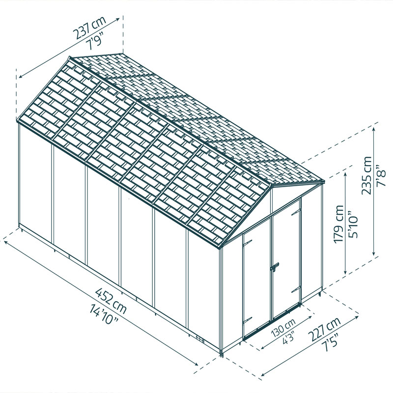 Shed - Rubicon - 237x452cm - Dark grey - Canopia