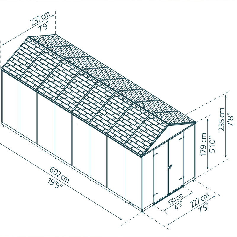 Telheiro para jardim - Rubicon - 237x227cm - Cinzento escuro - Canopia