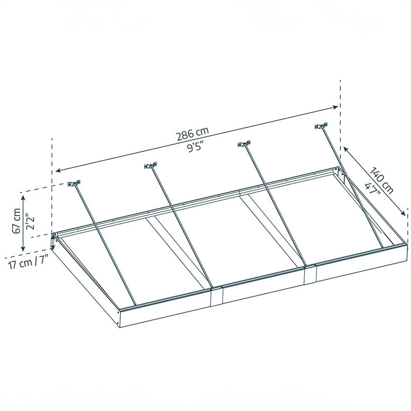 Baldacchino per porte Sophia XL 3000 - 140x286cm - Grigio bianco Opale - Canopia