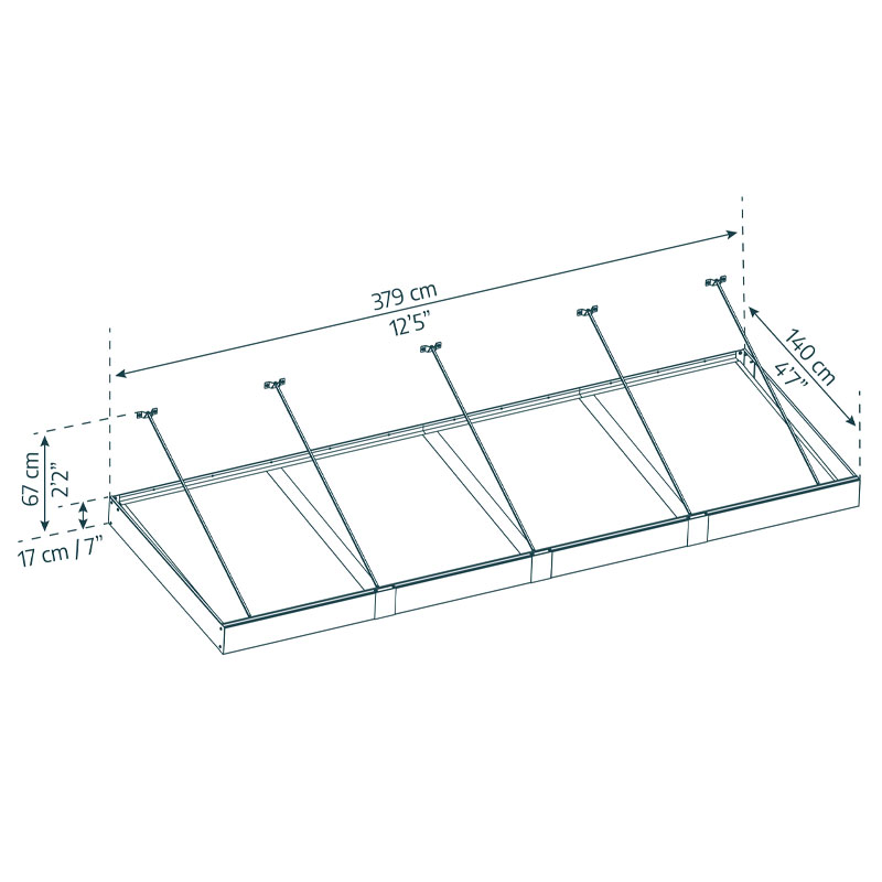 Dossel para portas Sophia XL 4000 - 140x379cm - Opala branco cinzento - Canopia