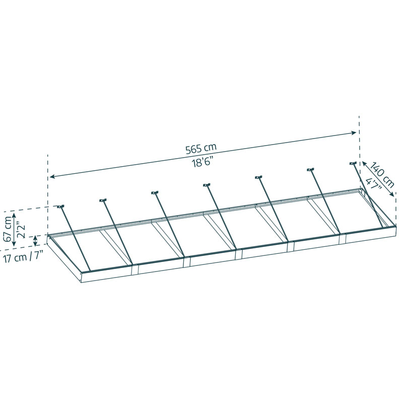 Dossel para portas Sophia XL 6000 - 140x565cm - Opala branco cinzento - Canopia