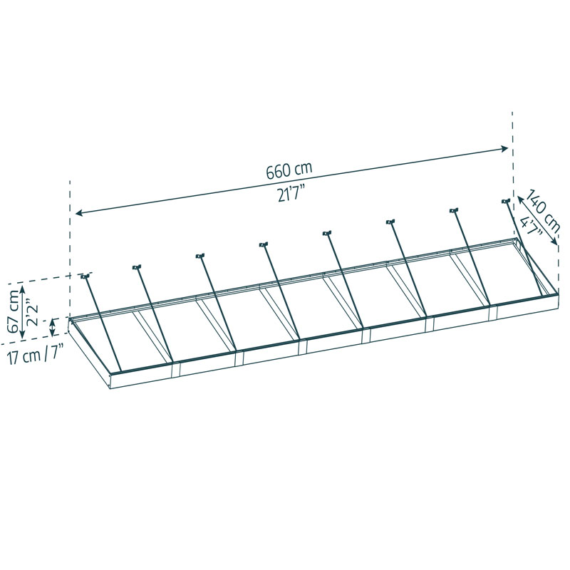 Dossel para portas Sophia XL 7000 - 140x660cm - Cinzento branco Opala - Canopia