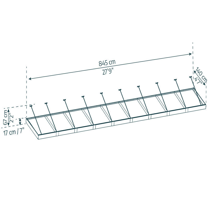 Dossel para portas Sophia XL 9000 - 140x845cm - Opala branco cinzento - Canopia