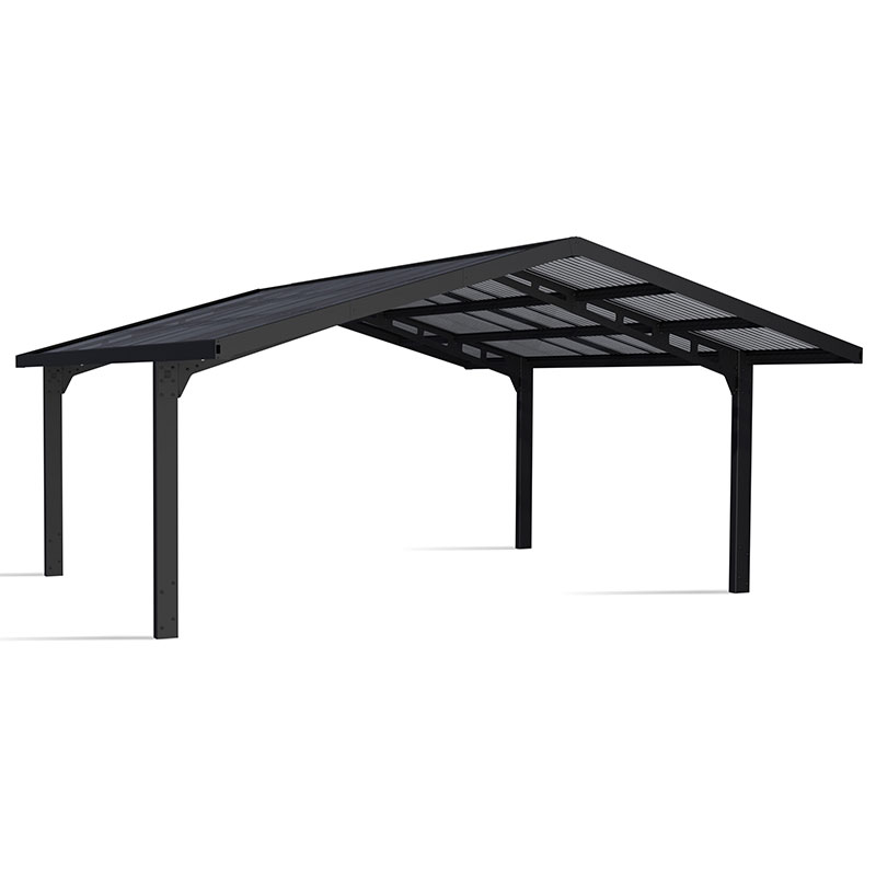 Carport Doble - 586x538cm + 120cm - Arco Sydney - Negro - Canopia