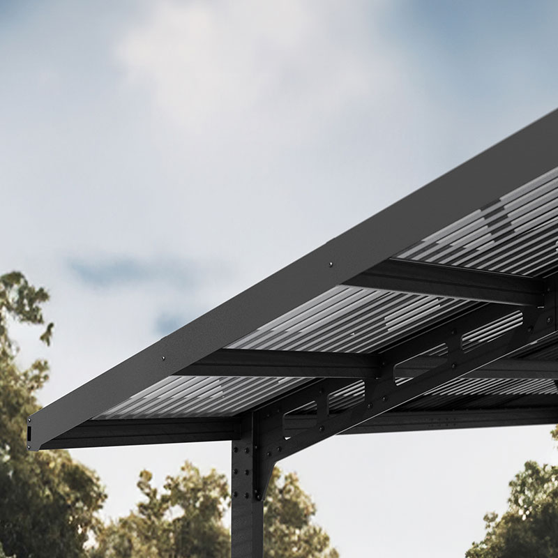 Carport doppio - 586,5x572cm - Ali di Sydney - Nero - Canopia