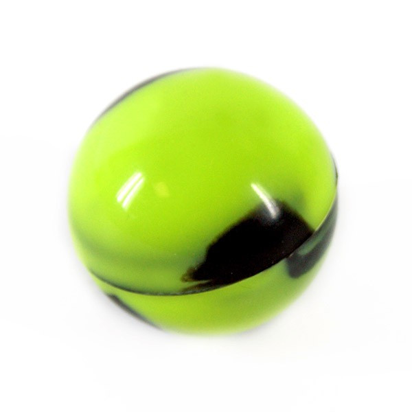 Bola de silicona de 2,5 cm de diámetro negra/verde