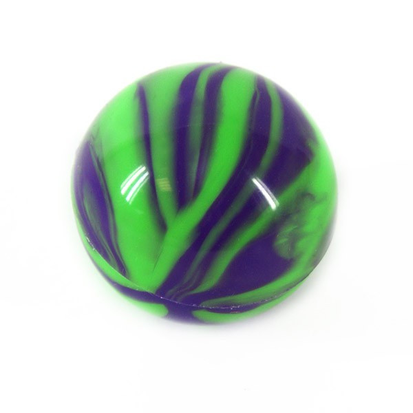 Bola de silicona de 2,5 cm de diámetro verde/morado