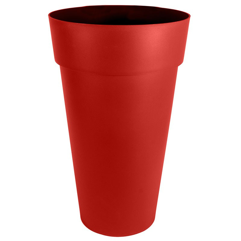 VASO REDONDO ALTO TOSCANA XXL 40X80CM 90L VERMELHO RUBI